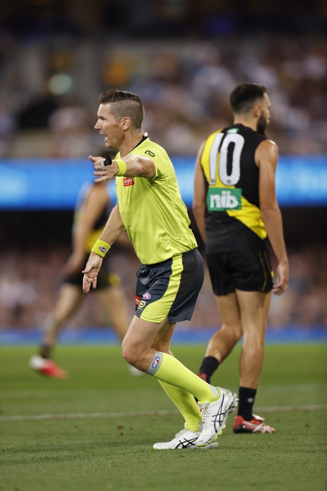 BRISBANE, AUSTRALIA - OCTOBER 24: during the 2020 Toyota AFL Grand Final match between the Richmond Tigers and the Geelong Cats at The Gabba on October 24, 2020 in Brisbane, Australia. (Photo by Michael Willson/AFL Photos)